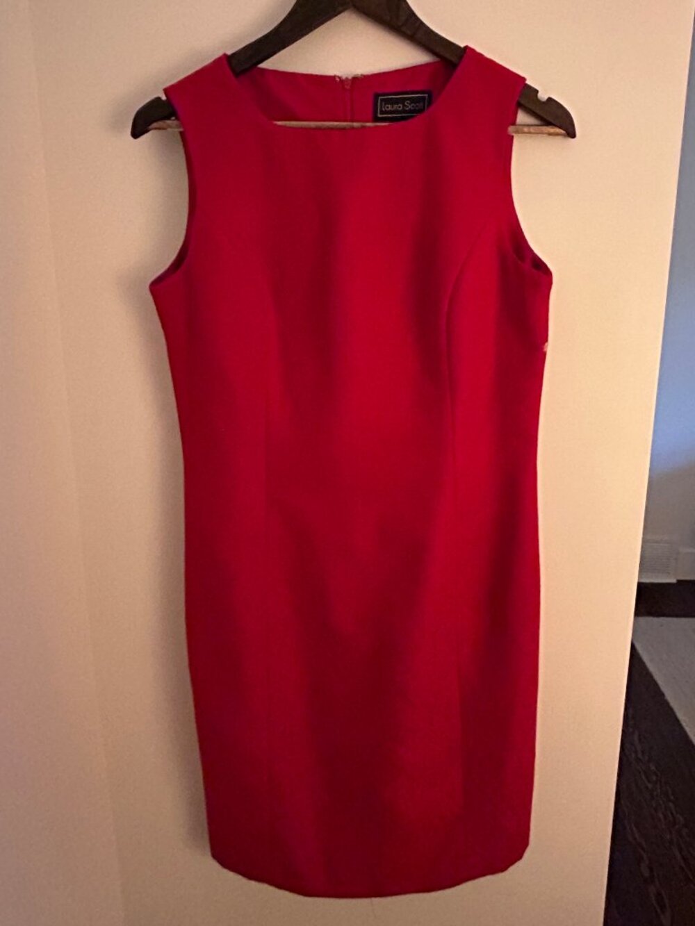 Vintage Laura Scott Size 6 Red Midi Knee Length Dress